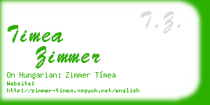timea zimmer business card